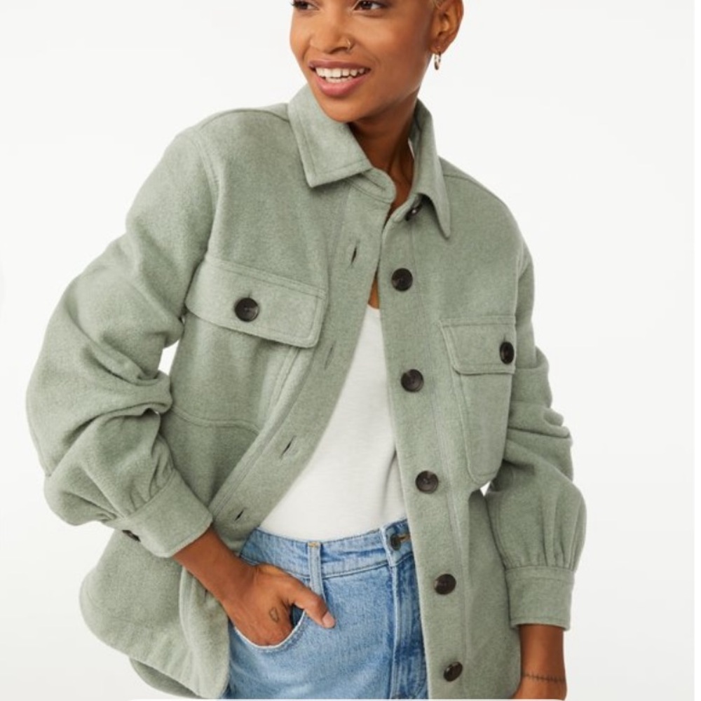 Free Assembly Womens Shacket : Seafoam/Safe color : size Small